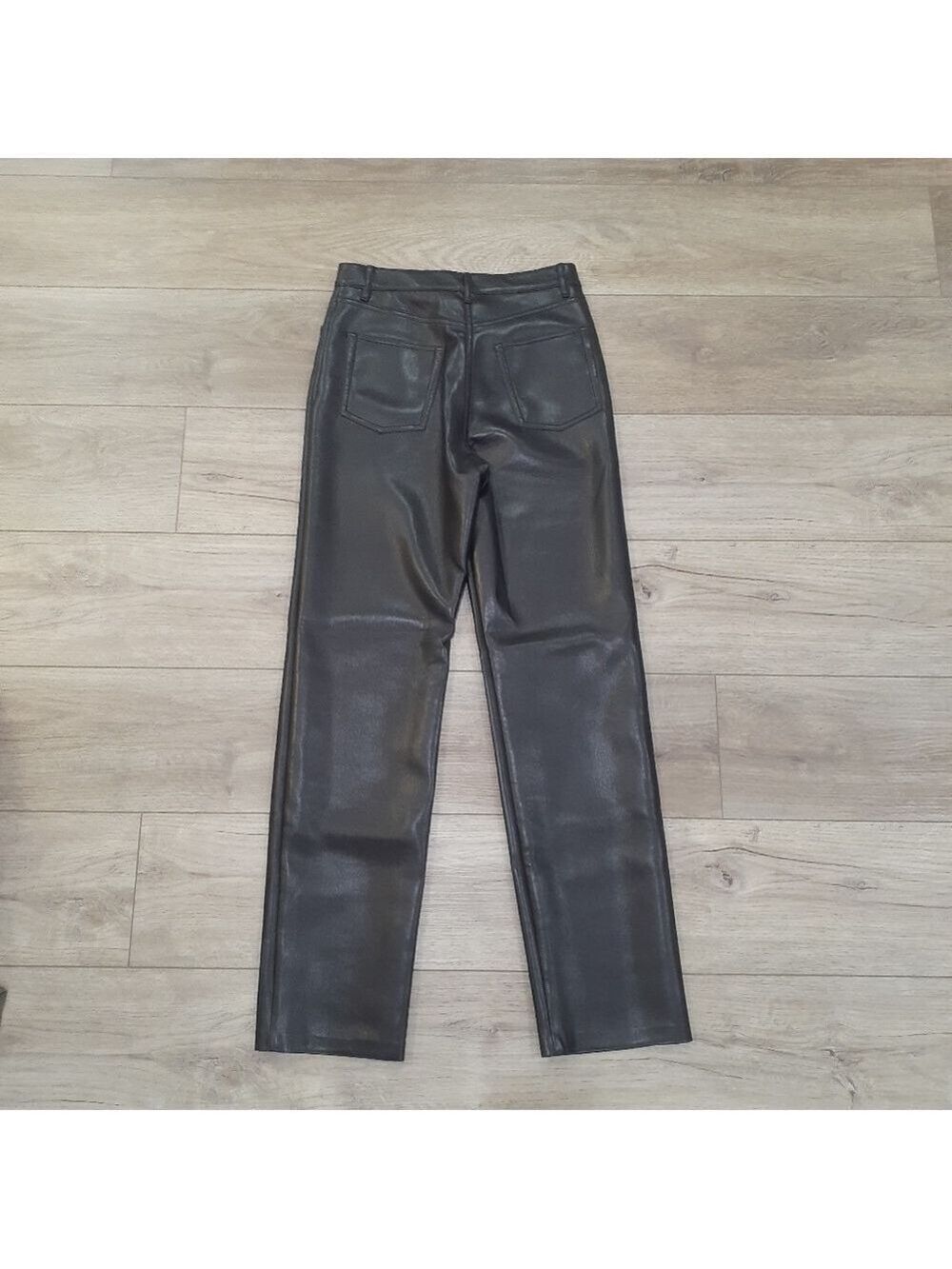 NWOT Wilfred Melina Straight Leg Vegan Leather Pant in Black - Picture 7 of 9